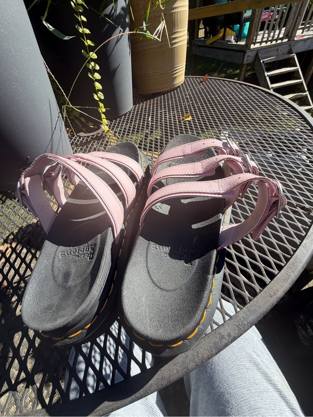 Dr. Martens Pink Multi-Strap Leather Sandals for Women